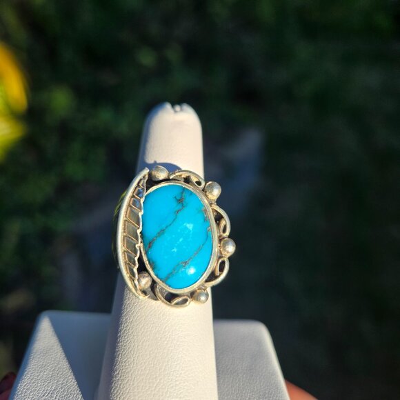Vintage Native American Turquoise Ring, Size 6 - Picture 5 of 6